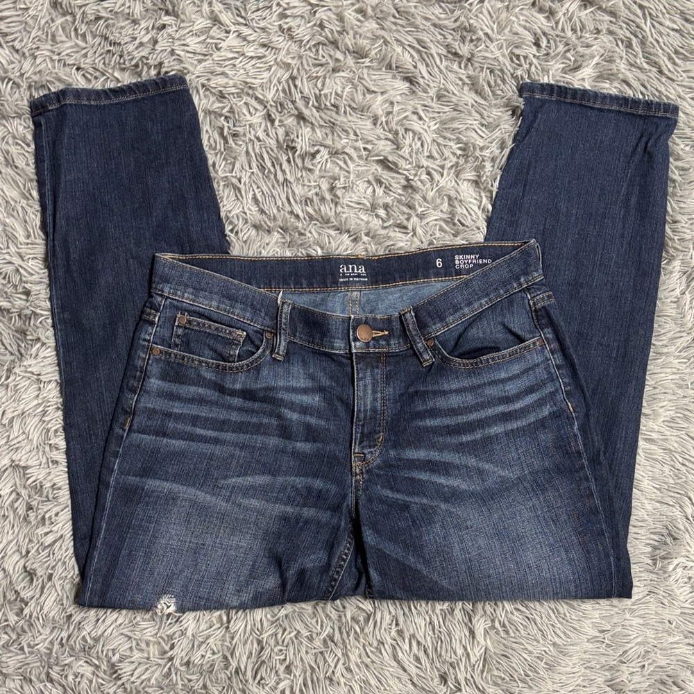 Distressed “Skinny Boyfriend Crop” Jeans - Picture 2 of 13
